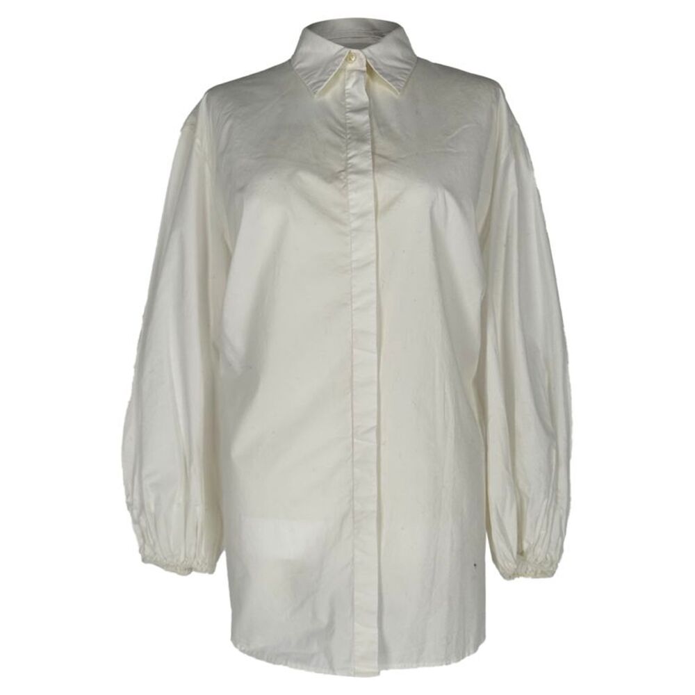 The Row Button Down Blouse in White Cotton
